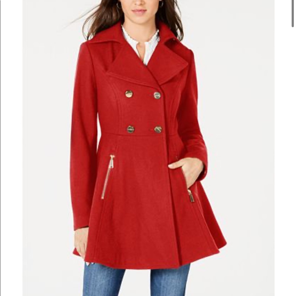 Laundry by Shelli Segal Red Wool Coat